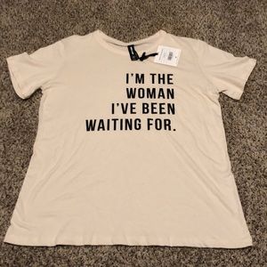 Agnes & Dora Graphic tee round neck cream XL NWT